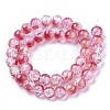 Transparent Spray Painted Crackle Glass Bead Strands GLAA-N035-03D-A04-2