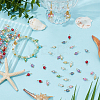 120Pcs 12 Colors Round Acrylic Beaded Charms PALLOY-GO00062-4
