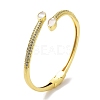 Brass Micro Pave Clear Cubic Zirconia Open Cuff Bangles BJEW-Z061-10G-1