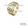 Flower Pattern Hollow Out 304 Stainless Steel Finger Rings FS-WGDCC5F-06-2