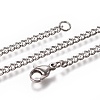 Non-Tarnish Men's Cuban Link Chain Necklaces NJEW-L172-01B-1