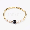 Brass Stretch Charm Bracelets Sets BJEW-JB06157-6