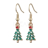 Christmas Tree Alloy Rhinestone Dangle Earrings EJEW-JE05828-01-1