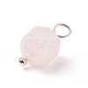Faceted Natural Rose Quartz Pendants PALLOY-JF01694-04-3