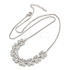 Brass Micro Pave Clear Cubic Zirconia Fruit Bib Necklaces NJEW-F342-01B-P-4