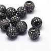 Rack Plating Brass Cubic Zirconia Beads ZIRC-S001-10mm-A04-1