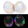 Handmade Luminous Polymer Clay Glass Rhinestone Beads CLAY-H003-05-2