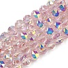 Transparent Electroplate Glass Beads Strands EGLA-N002-34C-C18-1