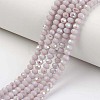 Electroplate Opaque Solid Color Glass Beads Strands EGLA-A034-P4mm-L08-1