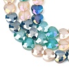 Electroplate Transparent Glass Beads Strands GL-CBADAFE-01J-4
