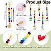 5Pcs 5 Colors Alloy Enamel Heart Pendant Decorations HJEW-TA0001-27-3