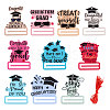 Graduation Theme Single Face Printed Acrylic Big Pendants OACR-WH0038-06-1