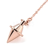 Brass Dowsing Pendulum Big Pointed Cone Pendants KK-H491-06RG-2