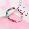 Polymer Clay Heishi Beads Stretch Bracelets BJEW-JB05710-4