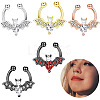 316L Stainless Steel Clear Cubic Zirconia Halloween Bat Clip-on Nose Septum Rings WG4B0C3-04-2