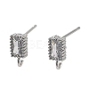 Brass Micro Pave Cubic Zirconia Studs Earrings Finding KK-K364-01P-1