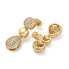 Brass Micro Pave Cubic Zirconia Dangle Stud Earrings EJEW-P252-06B-G-2