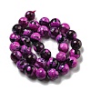 Faceted Natural Fire Crackle Agate Beads Strands G-F447-12mm-N18-3