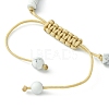 2Pcs 2 Style Natural Howlite & Synthetic Turquoise Braided Bead Bracelets Set BJEW-JB09464-02-5