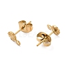 Ion Plating(IP) 304 Stainless Steel Stud Earring Findings STAS-E192-01G-02-2