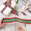 2Rolls 2 Styles Stripe Pattern Printed Polyester Grosgrain Ribbon OCOR-TA0001-37J-5