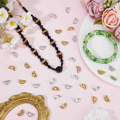 100Pcs 2 Colors Brass Crystal Rhinestone Spacer Bars ALRI-SC0001-60A-1