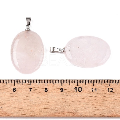 Natural Rose Quartz Pendants G-T138-207B-1