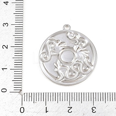304 Stainless Steel Pendant Cabochon Settings STAS-L313-08P-1