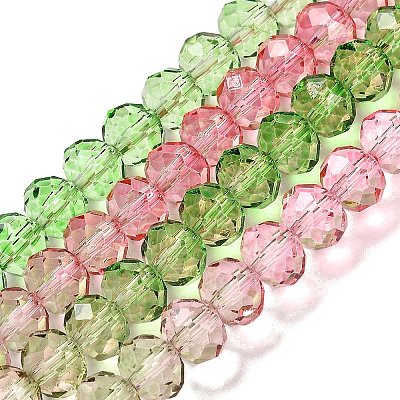 Transparent Painted Glass Beads Strands DGLA-A034-T6mm-A18-1