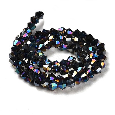 Opaque Solid Color Electroplate Glass Beads Strands EGLA-A039-P3mm-B17-1