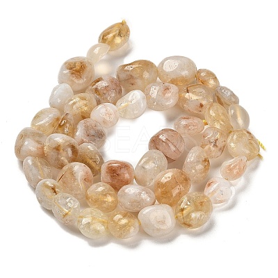 Natural Yellow Lodolite Quartz Beads Strands G-P497-01E-39B-1