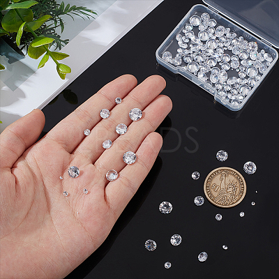 160Pcs 8 Styles Cubic Zirconia Cabochons ZIRC-PH0001-52-1