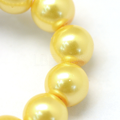 Baking Paint Pearlized Glass Pearl Round Bead Strands X-HY-Q003-4mm-67-1