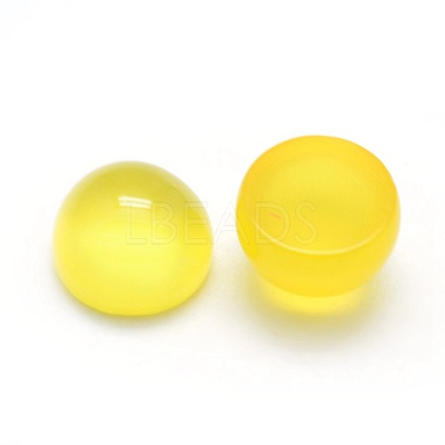 Natural Yellow Agate Cabochons X-G-P393-R06-4mm-1