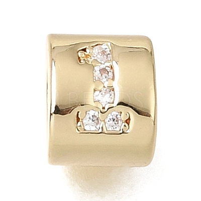 Brass Micro Pave Clear Cubic Zirconia Beads CU-CBAA19F-01G-B-1