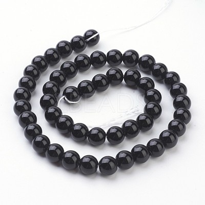 Synthetic Black Stone Beads Strands X-GSR4mmC044-1
