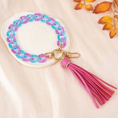 Chain Link Wristlet Keychain HJEW-SW00014-04-1