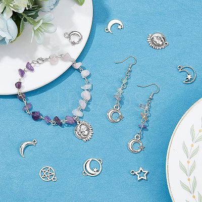 96Pcs 8 Style Tibetan Style Alloy Pendants TIBE-FH0001-15-1