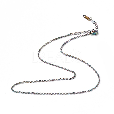 Ion Plating(IP) 304 Stainless Steel Cable Chain Necklace for Men Women NJEW-K245-014D-1