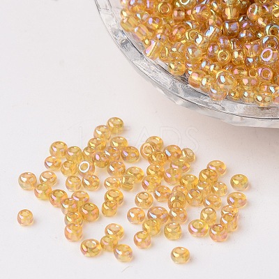Round Transparent Colors Rainbow Glass Seed Beads X-SEED-A007-3mm-162-1