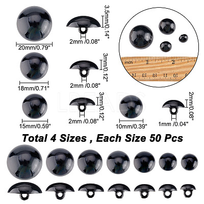 210Pcs 7 Style 1-Hole Plastic Buttons BUTT-AR0001-08-1