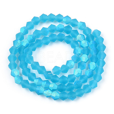 Imitate Austrian Crystal Bicone Frosted Glass Beads Strands X-EGLA-A039-T6mm-MB19-1