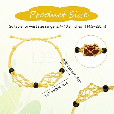 Adjustable Braided Nylon Cord Macrame Pouch Bracelet Making AJEW-SW00013-02-1