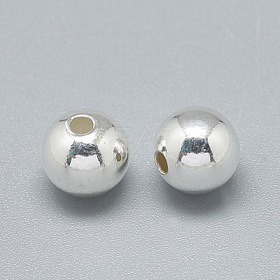 925 Sterling Silver Beads STER-T002-237S-6mm-1