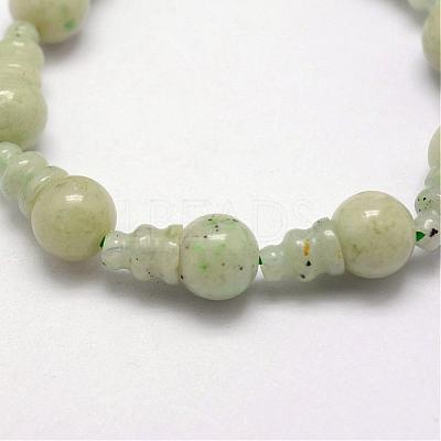 Natural Jade 3-Hole Guru Bead Strands G-K149-02-1