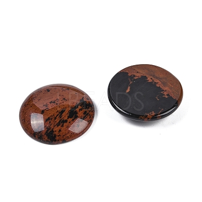 Natural Mahogany Obsidian Cabochons G-H1596-FR-25mm-22-1
