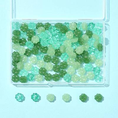 120Pcs 3 Styles Transparent Spray Painted Glass Beads GLAA-FS0002-46-1