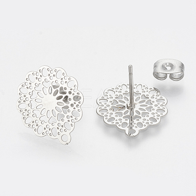 Non-Tarnish 304 Stainless Steel Stud Earring Findings LS-X-STAS-S079-34B-1