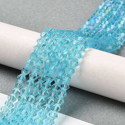 Transparent Electroplate Glass Beads Strands EGLA-A039-T2mm-L20-1