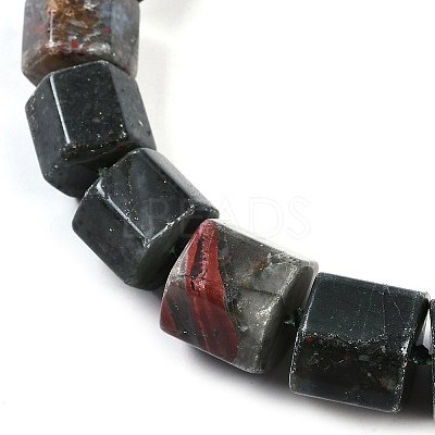 Natural Bloodstone Hexagon Prism Graduated Beaded Necklaces for Women Men NJEW-K388-03Q-1